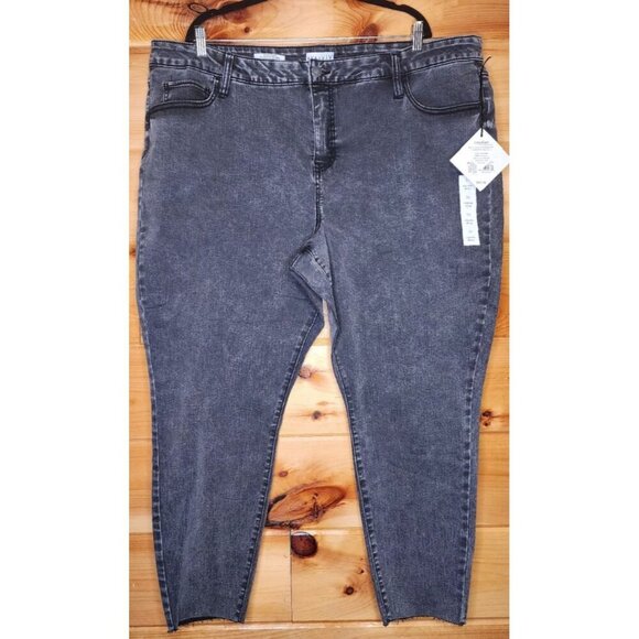 Ava & Viv Women's Mid-Rise Cropped Skinny Jeans, Charcoal Size 26 - Picture 9 of 14
